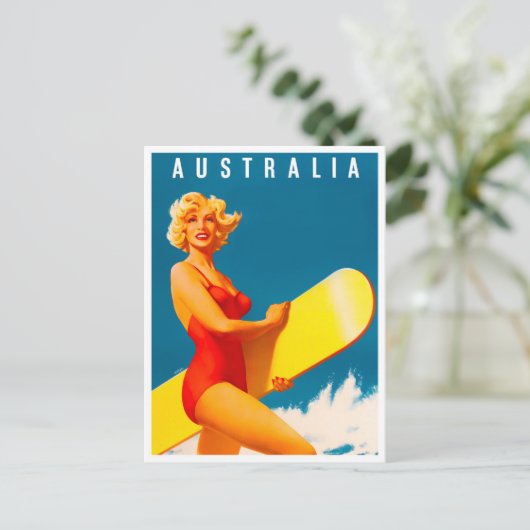 Australische vintonijnreis briefkaart (Staand voorkant)