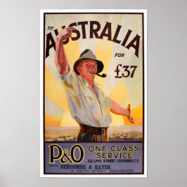 Australische vintonijnreis poster