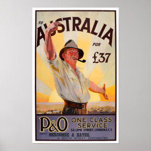 Australische vintonijnreis poster