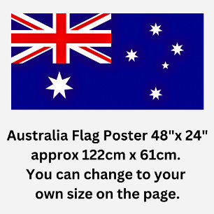 Australische Vlag 48 "x24" (verandering in uw eige Poster