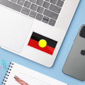 Australische vlag Aboriginal Sticker (Laptop met iPhone)
