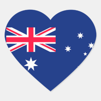 Australische vlag afbeelding voor hart-Stickers-gl Hart Sticker