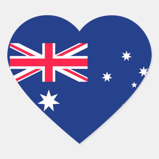 Australische vlag afbeelding voor hart-Stickers-gl Hart Sticker (Voorkant)