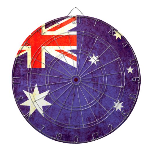 Australische vlag antiqued stijl dart board dartbord (Voorkant)