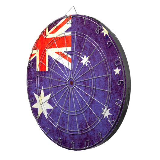 Australische vlag antiqued stijl dart board dartbord (Voorkant Rechts)
