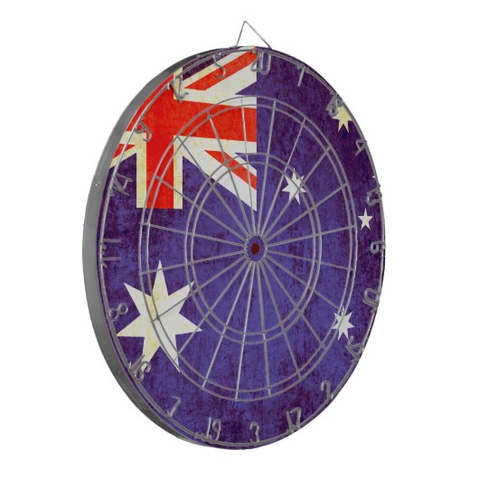 Australische vlag antiqued stijl dart board dartbord (Voorkant Links)
