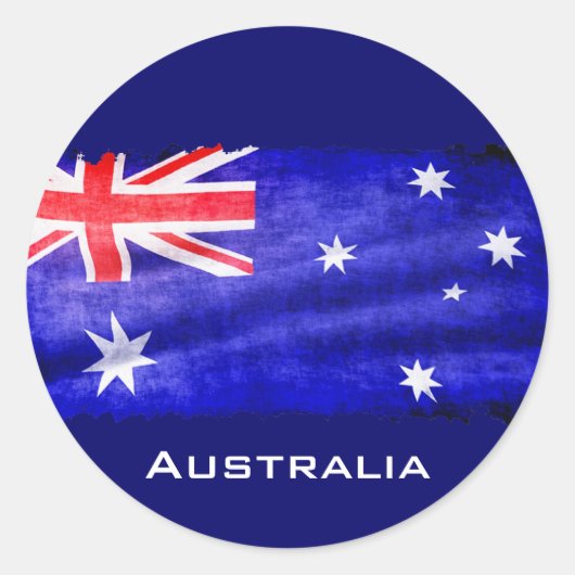 Australische vlag, Aussie Flag, onder de vlag van  Ronde Sticker (Voorkant)