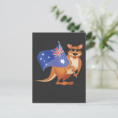 Australische vlag Aussie Kangaroo met zonnebril Briefkaart (Staand voorkant)