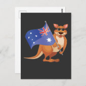 Australische vlag Aussie Kangaroo met zonnebril Briefkaart (Voorkant / Achterkant)