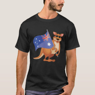 Australische vlag Aussie Kangaroo met zonnebril T-shirt