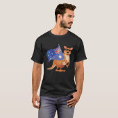 Australische vlag Aussie Kangaroo met zonnebril T-shirt (Voorkant volledig)