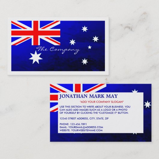 Australische vlag, Australië Visitekaartje (Voorkant / Achterkant)