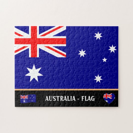 Australische vlag & Australisch land / Australië Legpuzzel (Horizontaal)