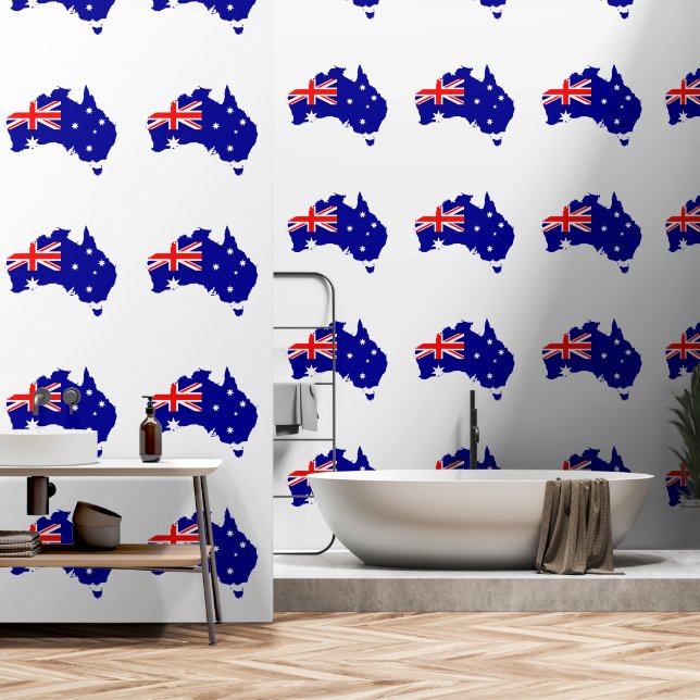 Australische vlag behang (Badkamer)