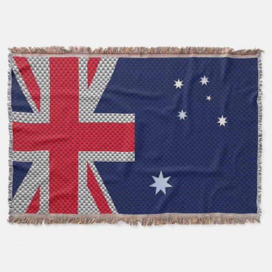 Australische vlag: Carbon Fibre Chrome Decor Deken (Voorkant)