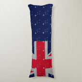 Australische vlag: Carbon Fibre Chrome Decor Lichaamskussen (Voorkant Verticaal)