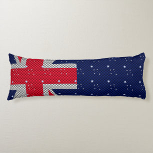 Australische vlag: Carbon Fibre Chrome Decor Lichaamskussen