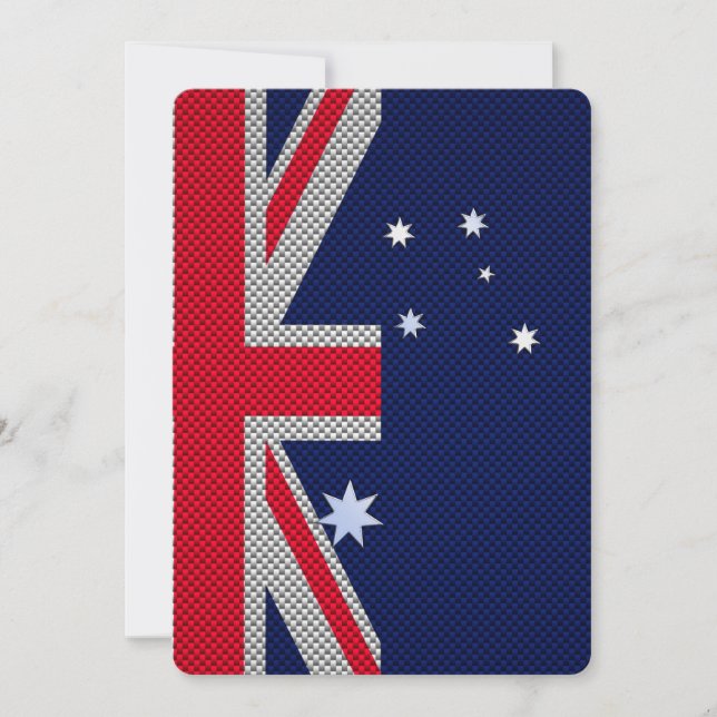 Australische vlag - Carbon Fibre Chrome Style (Voorkant)