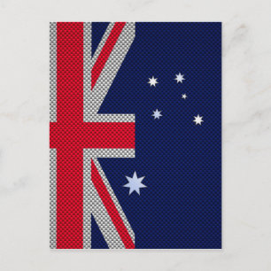 Australische vlag - Carbon Fibre Chrome Style Briefkaart