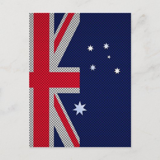 Australische vlag - Carbon Fibre Chrome Style Briefkaart (Voorkant)