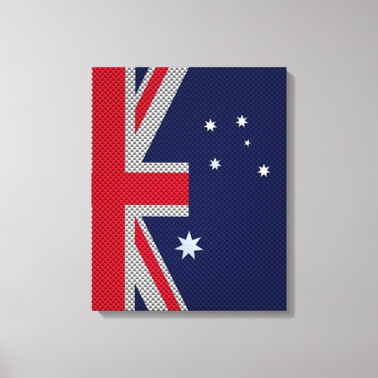 Australische vlag - Carbon Fibre Chrome Style Canvas Afdruk (Voorkant)