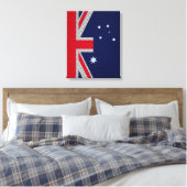 Australische vlag - Carbon Fibre Chrome Style Canvas Afdruk (Insitu (Slaapkamer))