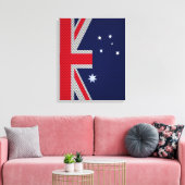 Australische vlag - Carbon Fibre Chrome Style Canvas Afdruk (Insitu (Woonkamer))