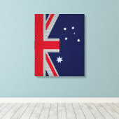 Australische vlag - Carbon Fibre Chrome Style Canvas Afdruk (Insitu (Houten vloer))