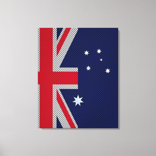 Australische vlag - Carbon Fibre Chrome Style Canvas Afdruk (Voorkant)