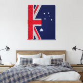Australische vlag - Carbon Fibre Chrome Style Canvas Afdruk (Insitu (Slaapkamer))
