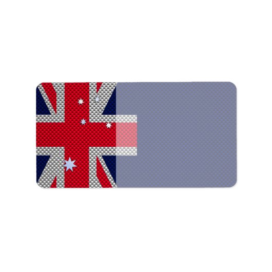 Australische vlag - Carbon Fibre Chrome Style Etiket (Voorkant)