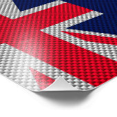 Australische vlag - Carbon Fibre Chrome Style Foto Afdruk (Hoek)