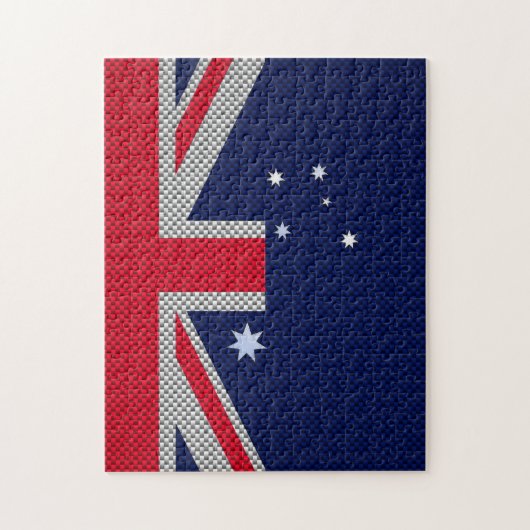 Australische vlag - Carbon Fibre Chrome Style Legpuzzel (Verticaal)