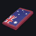 Australische vlag drievoud portemonnee<br><div class="desc">Australië vlag mapet.Pas aan en personaliseer,  zoals gewenst. Kies uit 8 verschillende stijlen van nylon,  denim of elegant leder en 6 kleuren.</div>