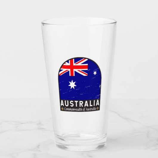 Australische vlag Embleem met vervorming Glas (Voorkant)