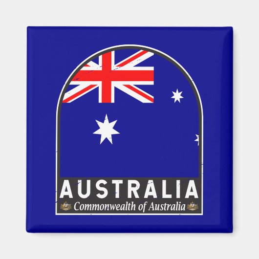 Australische vlag Embleem met vervorming Magneet (Voorkant)