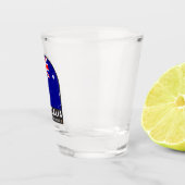 Australische vlag Embleem  met vervorming Shot Glas (Rechts)