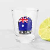 Australische vlag Embleem met vervorming Shot Glas (Voorkant)