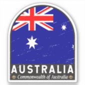 Australische vlag Embleem  met vervorming Sticker (Voorkant)