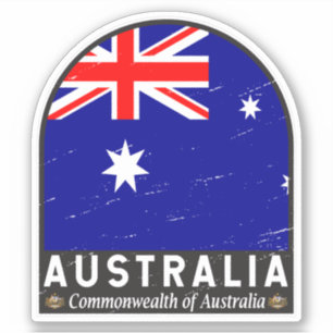Australische vlag Embleem  met vervorming Sticker