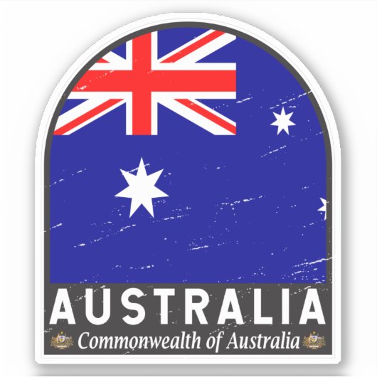 Australische vlag Embleem met vervorming Sticker (Voorkant)