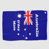 Australische vlag en Australië reizen, vakantie/sp Golfhanddoek (Horizontaal)