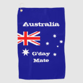 Australische vlag en Australië reizen, vakantie/sp Golfhanddoek (Voorkant)