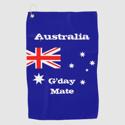 Australische vlag en Australië reizen, vakantie/sp Golfhanddoek (Voorkant)