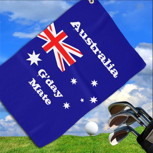 Australische vlag en Australië reizen, vakantie/sp Golfhanddoek