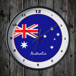 Australische vlag en Australische trendy mode/ontw Ronde Klok