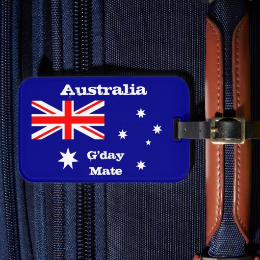 Australische vlag en G-day Mate bagage / Australië Bagagelabel (Voorkant Insitu 4)
