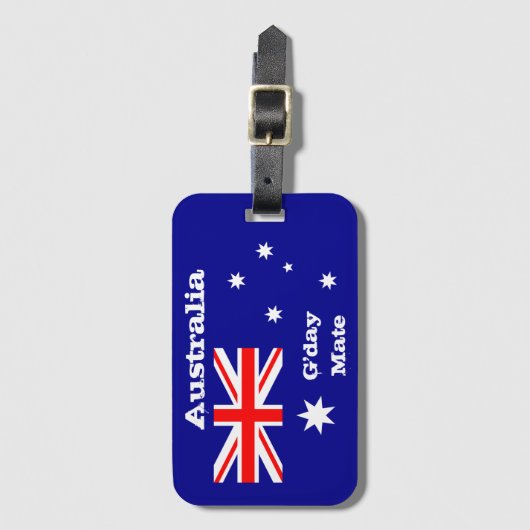 Australische vlag en G-day Mate bagage / Australië Bagagelabel (Voorkant (verticaal))
