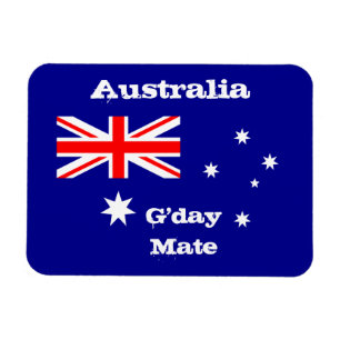 Australische vlag en G-day Mate, vakantie- en spor Magneet