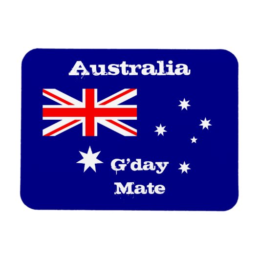 Australische vlag en G-day Mate, vakantie- en spor Magneet (Horizontaal)